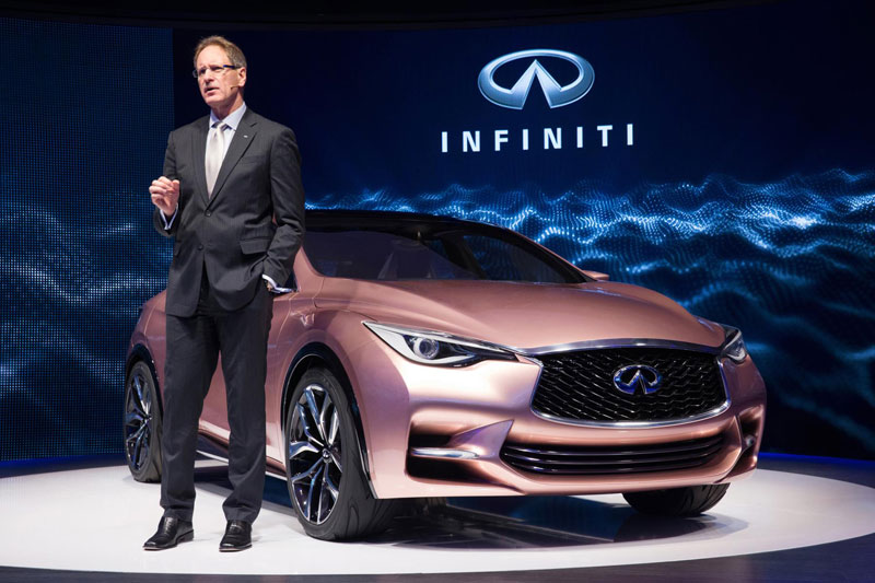 Infiniti President Johan de Nysschen unveils Q30 concept at 2013 IAA