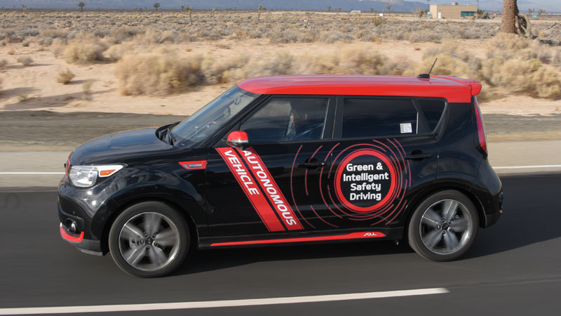 Kia Soul EV autonomous test car Nevada